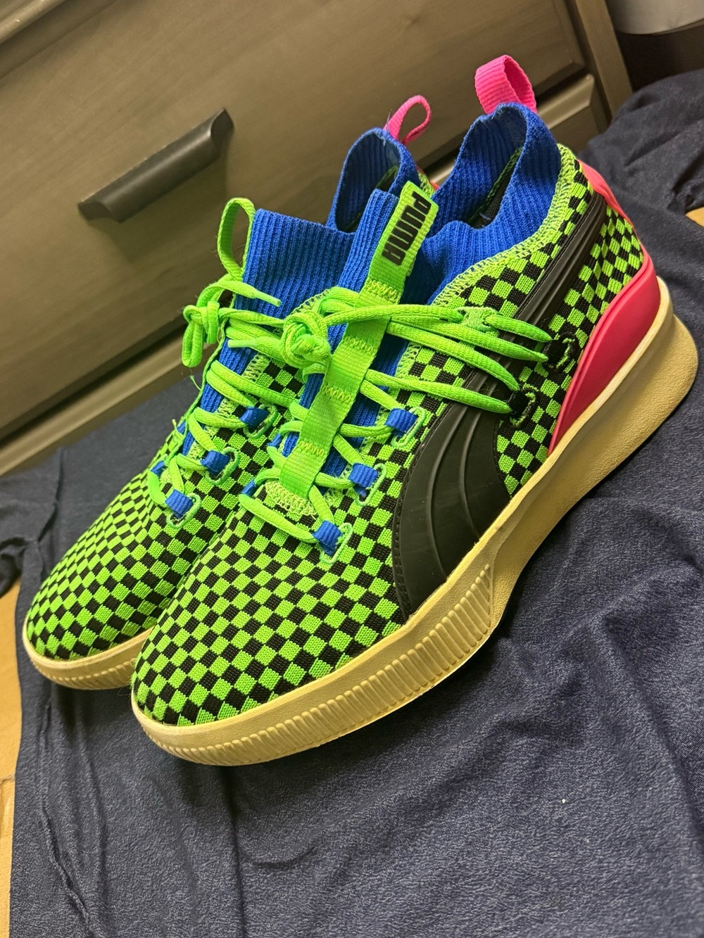 Puma Basketball Clyde Court Summertime Green Men Sneakers Size 9